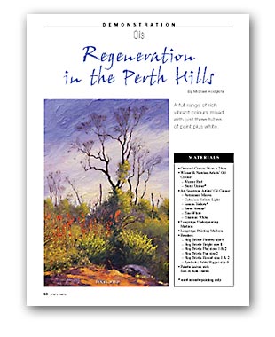 Artists Palette Magazine 144 - Michael Hodgkins, Demonstration - Regeneration in the Perth Hills
