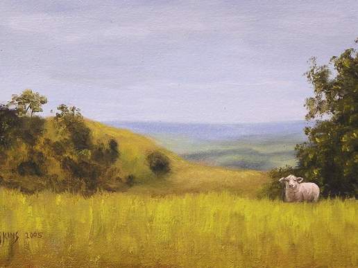 Curious - New Zealand Landscape Oil Painting by Michael Hodgkins