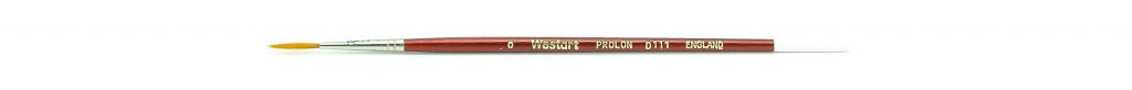 Westart Prolon series D111 size 0 short handled golden nylon bristle rigger artist's painting brush