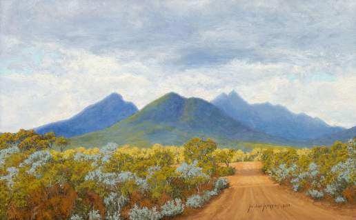Stirling Range in Changing Light Australian Landscape Oil Painting by Michael Hodgkins