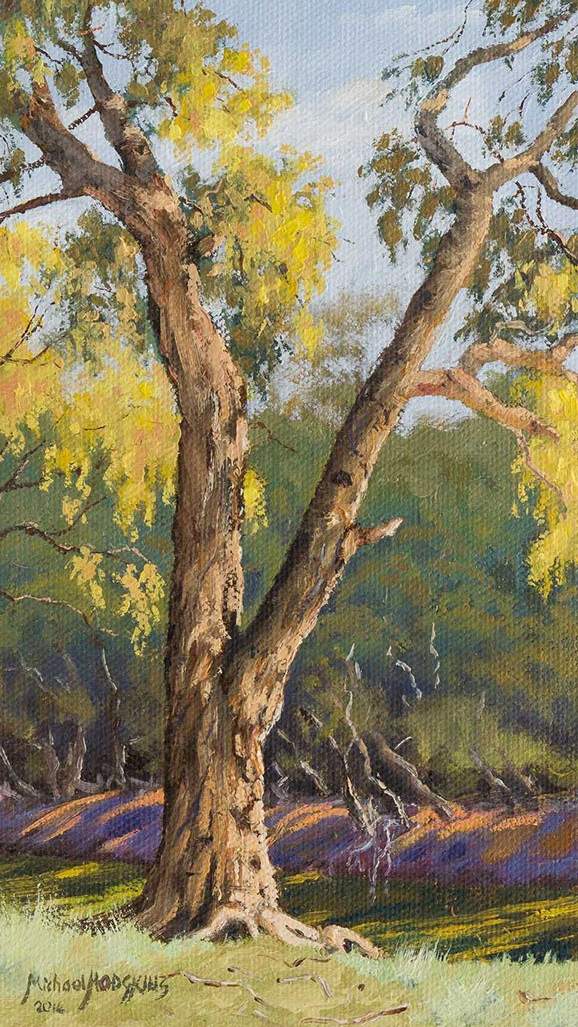 Darling River Tree Study 3 - Australian Landscape Oil Painting by Michael Hodgkins