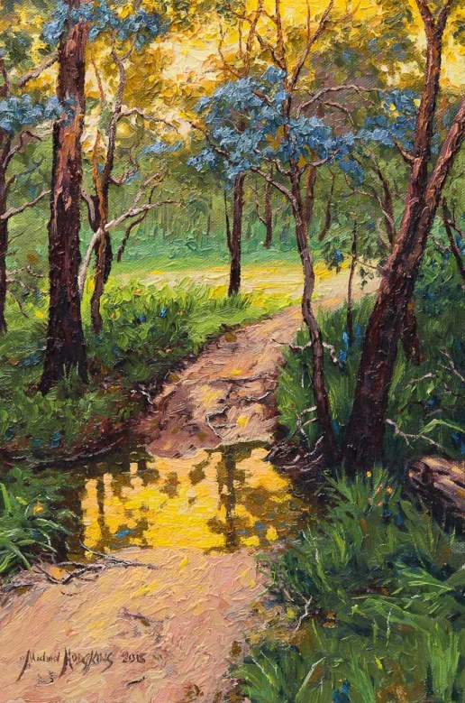Evening Reflections on Kadina Brook - Australian Landscape Oil Painting by Michael Hodgkins