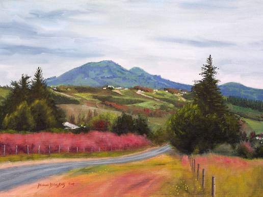 Near Dunedin - New Zealand Landscape Oil Painting by Michael Hodgkins