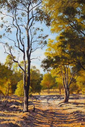 The Track Home - Australian Landscape Oil Painting by Michael Hodgkins
