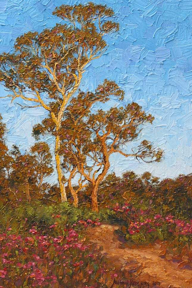 Trail Beside Jane Brook - Australian Landscape Oil Painting by Michael Hodgkins